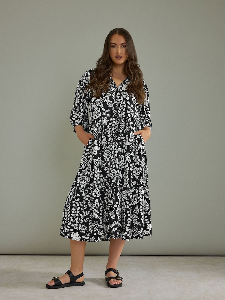 Evans Placket Black Shirt Dress - Image 1 of 6