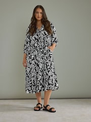 Evans Placket Black Shirt Dress - Image 2 of 6