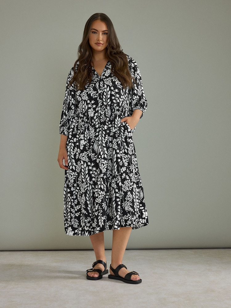 Evans Placket Black Shirt Dress - Image 2 of 6