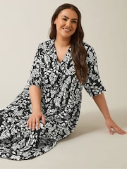 Evans Placket Black Shirt Dress - Image 3 of 6