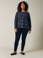 Evans Blue Button Detail Cardigan - Image 2 of 5