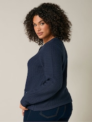 Evans Blue Button Detail Cardigan - Image 3 of 5