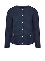 Evans Blue Button Detail Cardigan - Image 5 of 5