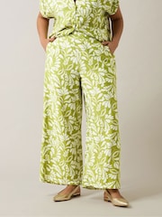 Evans Green Wide Leg Printed Trousers - Image 2 of 3