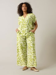 Evans Green Wide Leg Printed Trousers - Image 3 of 3