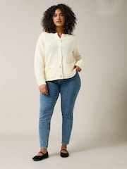 Evans Blue Button Detail Cardigan - Image 2 of 5