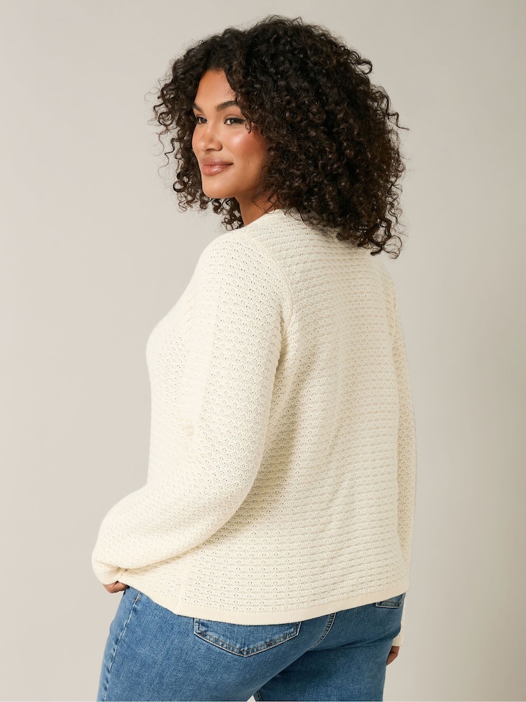 Evans Blue Button Detail Cardigan - Image 3 of 5