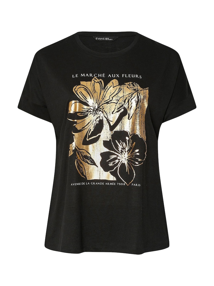 Evans Foil Print Jersey T-Shirt - Image 2 of 2