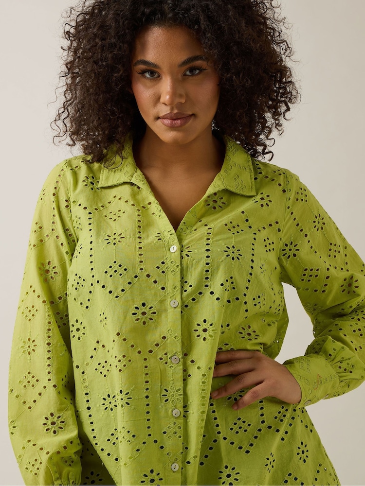 Evans Green Broidery 100% Cotton Blouse - Image 3 of 6