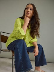 Evans Green Broidery 100% Cotton Blouse - Image 5 of 6