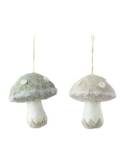 Decoris Set of 2 Felt Mushroom Christmas Tree Decoration - Bild 3 von 3