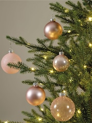 Decoris Pink Pack of 21 Glass Christmas Baubles - Image 1 of 3