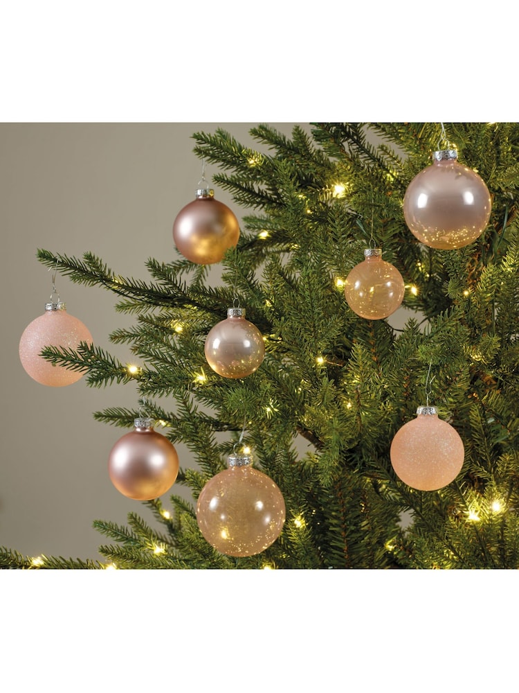 Decoris Pink Pack of 21 Glass Christmas Baubles - Image 2 of 3