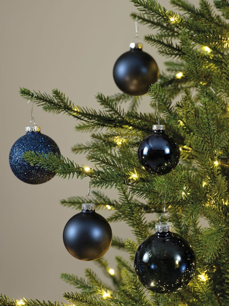 Decoris Blue Pack of 21 Glass Christmas Baubles - Image 1 of 3 Decoris Blue Pack of 21 Glass Christmas Baubles - Image 1 of 3