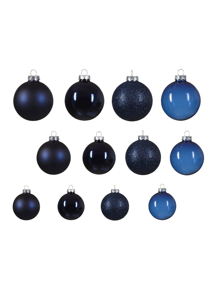 Decoris Blue Pack of 21 Glass Christmas Baubles - Image 3 of 3 Decoris Blue Pack of 21 Glass Christmas Baubles - Image 3 of 3