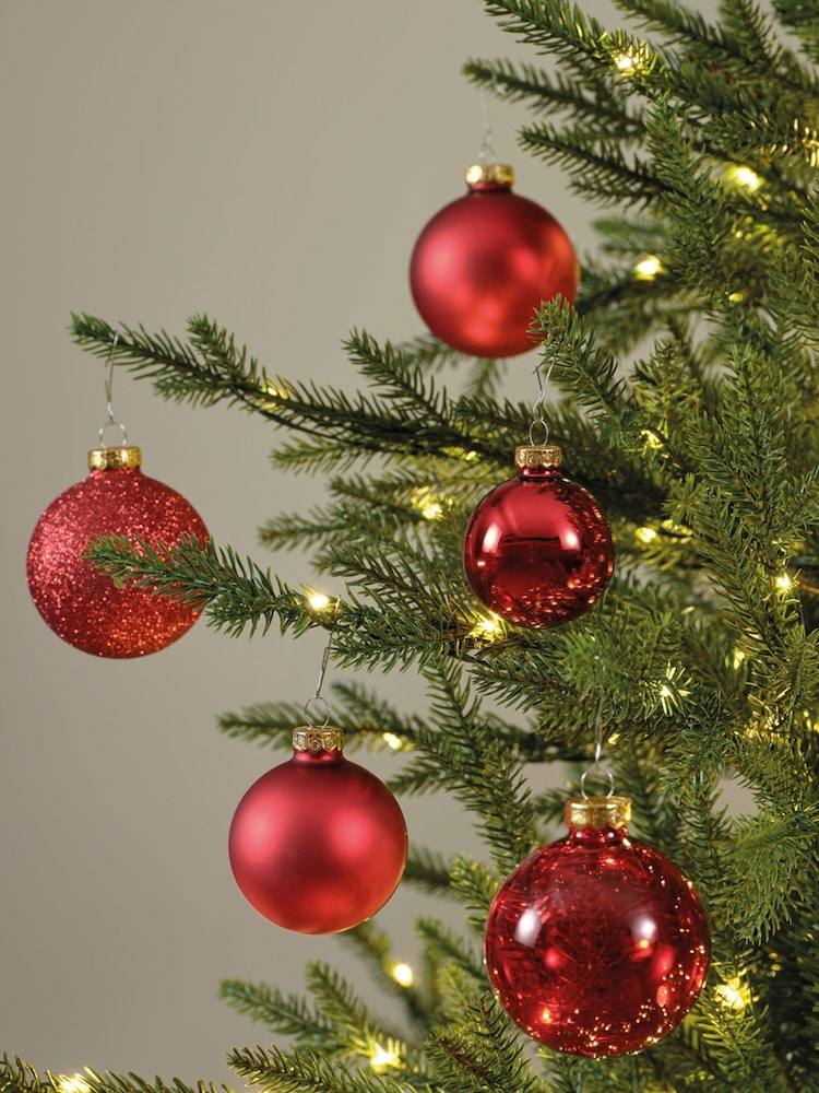 Decoris Gold Tone Pack of 21 Glass Christmas Baubles - Image 1 of 3 Decoris Gold Tone Pack of 21 Glass Christmas Baubles - Image 1 of 3