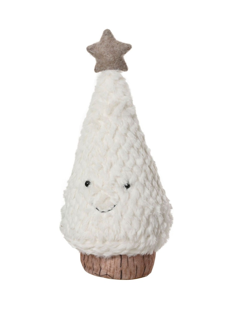 Decoris White Plush Christmas Tree Character Doorstop - Image 2 of 2 Decoris White Plush Christmas Tree Character Doorstop - Image 2 of 2