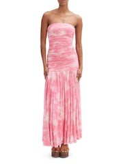 Bardot Pink Solana Printed Mesh Maxi Dress - Image 1 of 4