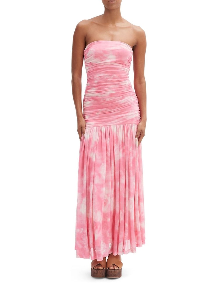 Bardot Pink Solana Printed Mesh Maxi Dress - Image 1 of 4