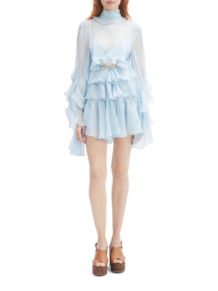 Bardot Blue Anyssa Ruffle Mini Dress - Image 1 of 4