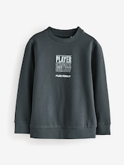 Charcoal Grey Graphic Headphone Sweat Top - Image 1 of 1