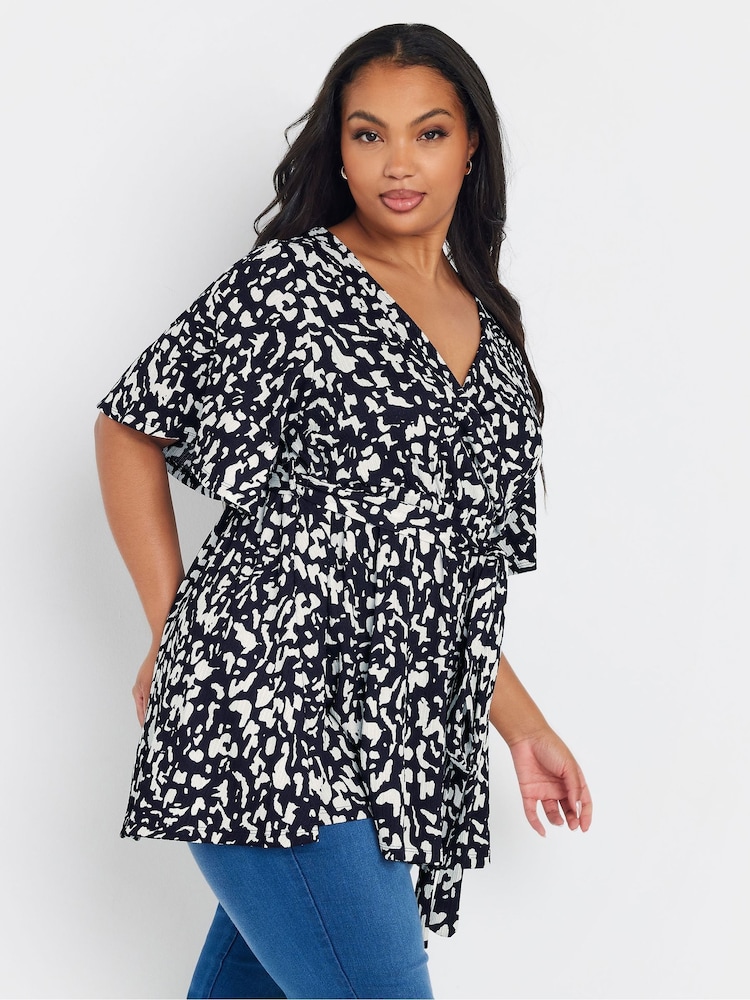 Yours Curve Abstract Wrap Textured Top - Imagen 1 de 5