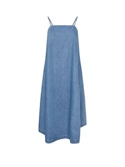 Yours Curve Blue Strappy Maxi 100% Cotton Dress - Image 6 of 6