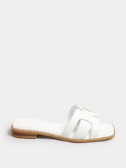 Yours Curve White Extra-Wide Fit Cut Out Mules - Image 1 of 3