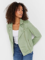 M&Co Green Suede Biker Jacket - Image 1 of 5