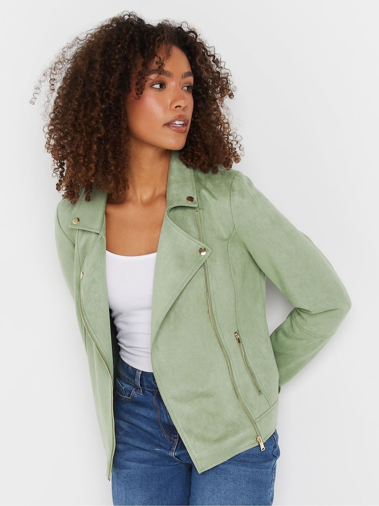 M&Co Green Suede Biker Jacket - Image 1 of 5