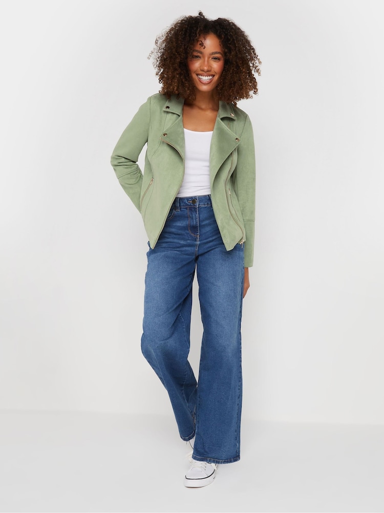 M&Co Green Suede Biker Jacket - Image 2 of 5