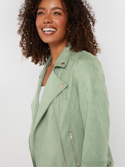 M&Co Green Suede Biker Jacket - Image 4 of 5