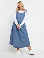 Yours Curve Blue Ballerina 100% Cotton Dress - Image 2 of 5