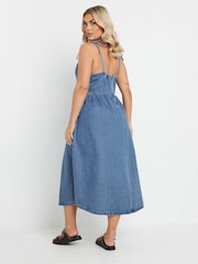 Yours Curve Blue Ballerina 100% Cotton Dress - Image 4 of 5