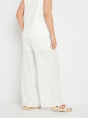 Yours Curve White Broderie Trousers - Image 3 of 9