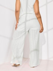 Yours Curve White Broderie Trousers - Image 7 of 9