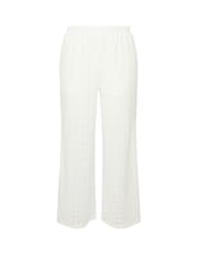 Yours Curve White Broderie Trousers - Image 9 of 9