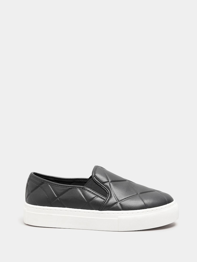 Yours Curve Extra-Wide Fit Quilted Slip on Trainers - Image 2 of 5