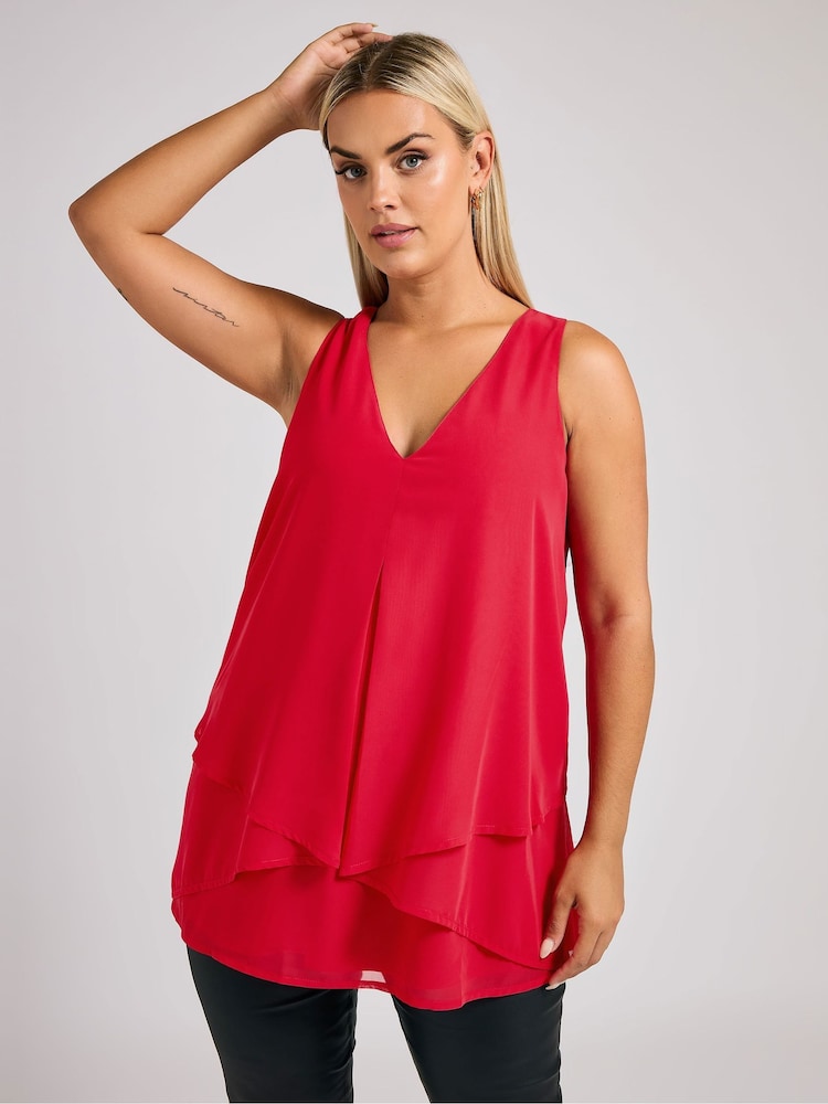 Rojo - Yours Curve London Layered Top - Imagen 1 de 6 Rojo - Yours Curve London Layered Top - Imagen 1 de 6