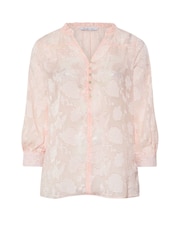 Yours Curve Pink London Jacquard Burn Out Blouse - Image 5 of 5