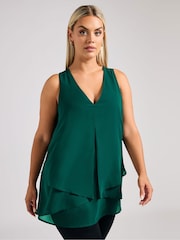 Зеленый - Ярусный топ Yours Curve London - Изображение 1 из 6