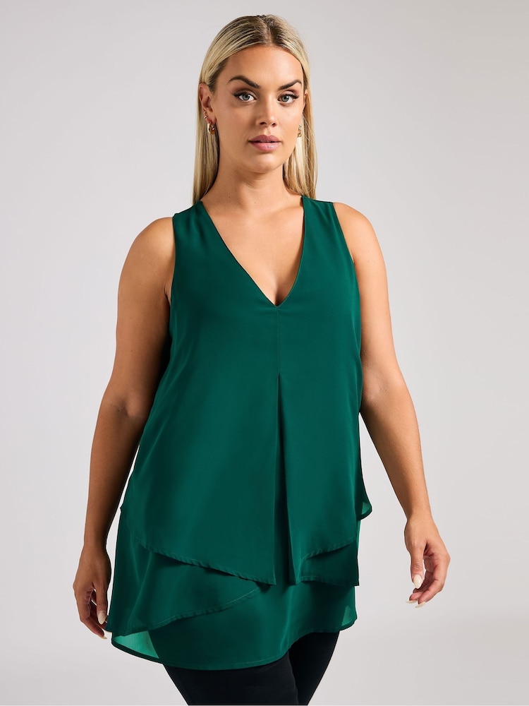 Verde - Yours Curve London Layered Top - Imagen 1 de 6 Verde - Yours Curve London Layered Top - Imagen 1 de 6