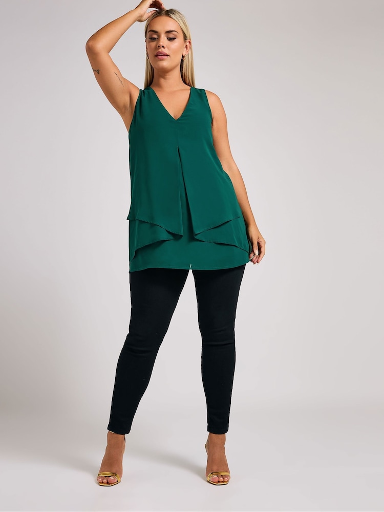 Verde - Yours Curve London Layered Top - Imagen 2 de 6 Verde - Yours Curve London Layered Top - Imagen 2 de 6