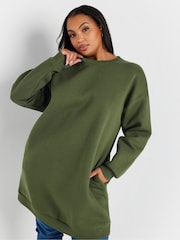 Yours Curve Green Sweatshirt Dress - Image 4 of 5