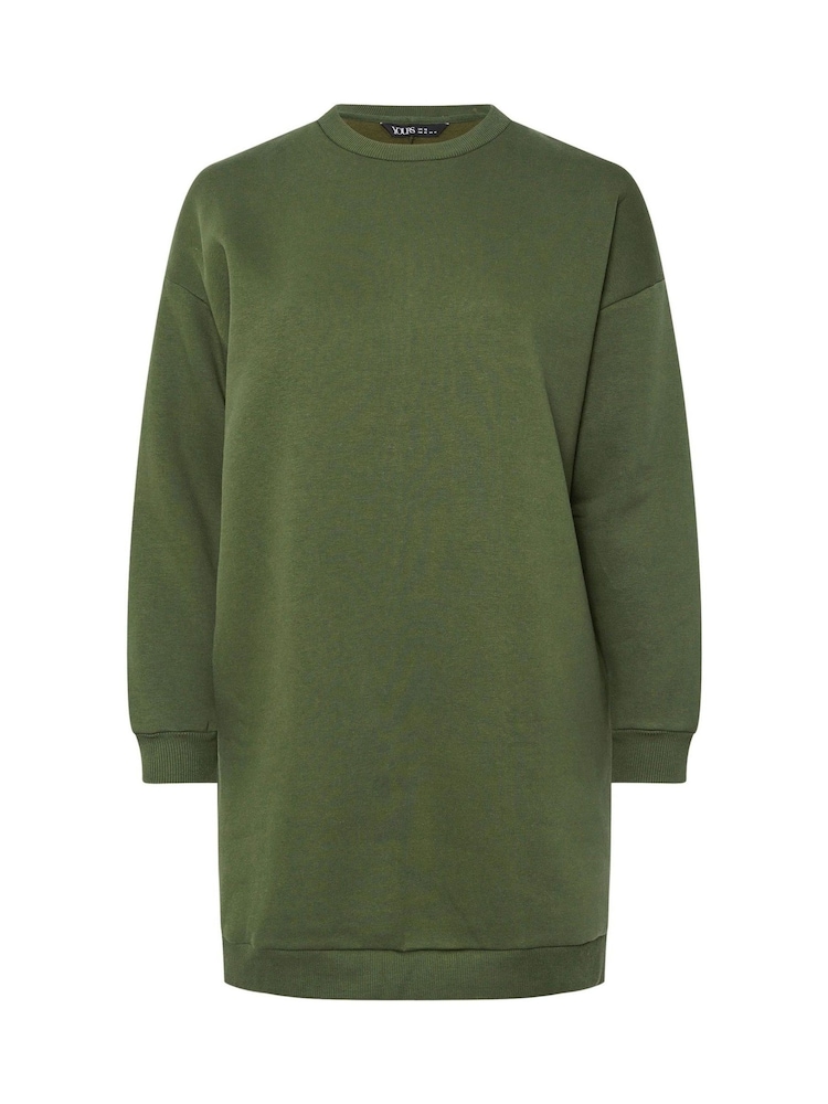Yours Curve Green Sweatshirt Dress - Image 5 of 5 Yours Curve Green Sweatshirt Dress - Image 5 of 5