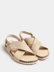 Yours Curve Natural Extra-Wide Fit Cross Strap Footbed Sandals - Image 2 of 5
