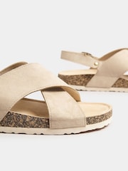 Yours Curve Natural Extra-Wide Fit Cross Strap Footbed Sandals - Image 5 of 5