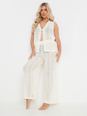 Yours Curve Natural Beachwear Co-ord Waistcoat - Image 2 of 4