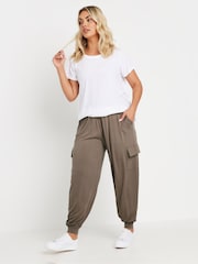 Marrón - Yours Curve Cargo Harem Trousers - Imagen 2 de 5