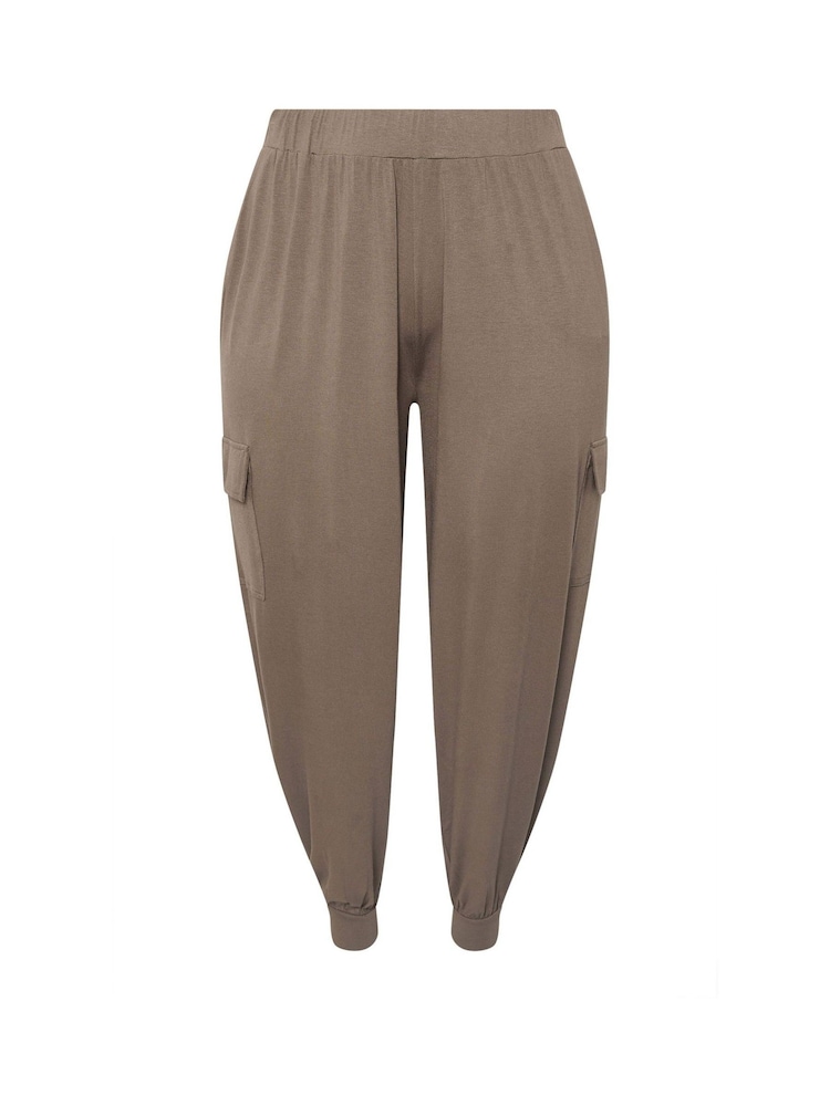 Marrón - Yours Curve Cargo Harem Trousers - Imagen 5 de 5
